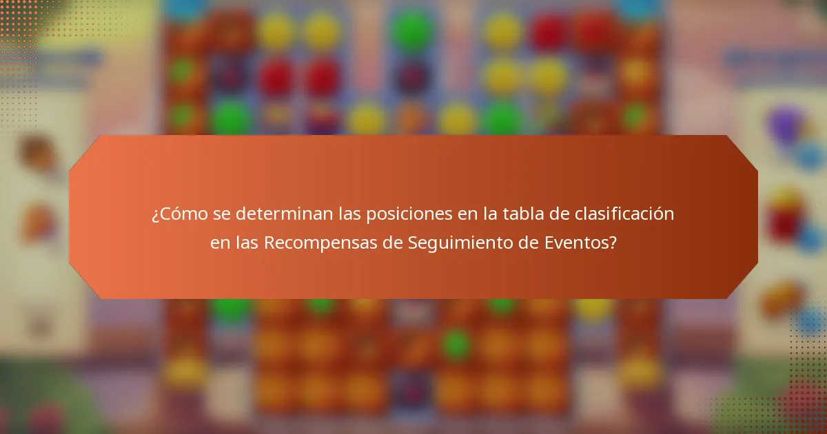 ¿Cómo se determinan las posiciones en la tabla de clasificación en las Recompensas de Seguimiento de Eventos?