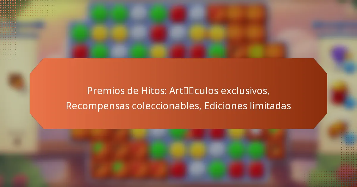 Premios de Hitos: Artículos exclusivos, Recompensas coleccionables, Ediciones limitadas