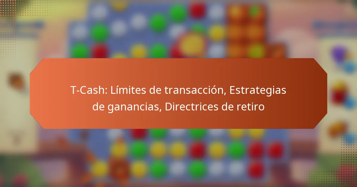 T-Cash: Límites de transacción, Estrategias de ganancias, Directrices de retiro